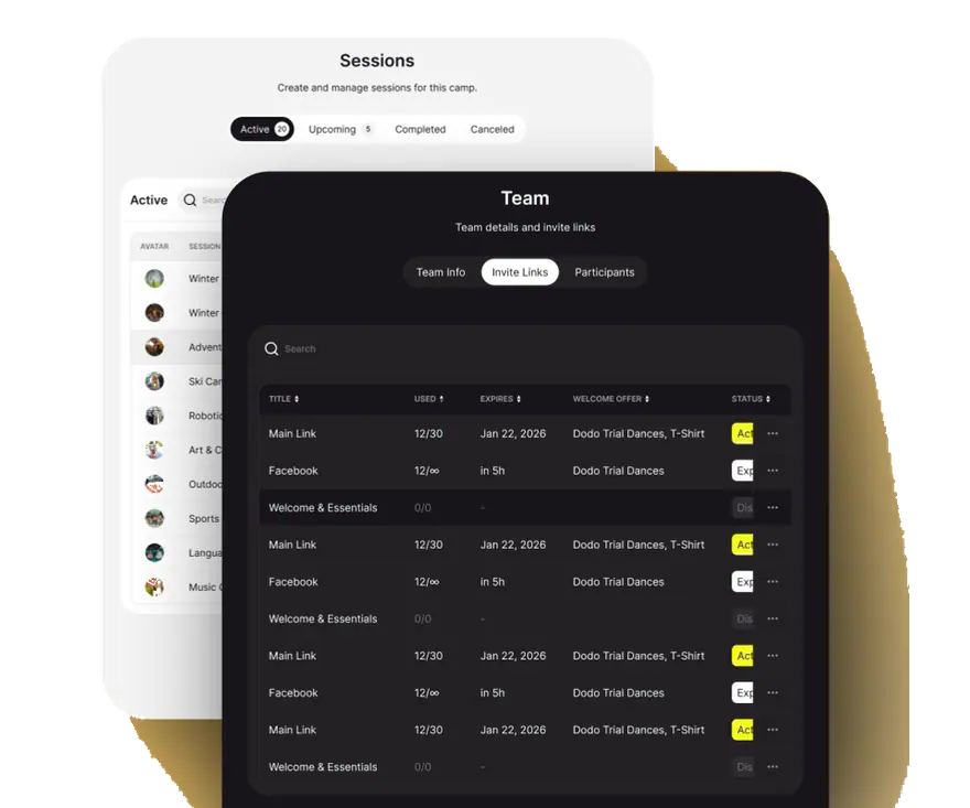 Operations console for camp admins